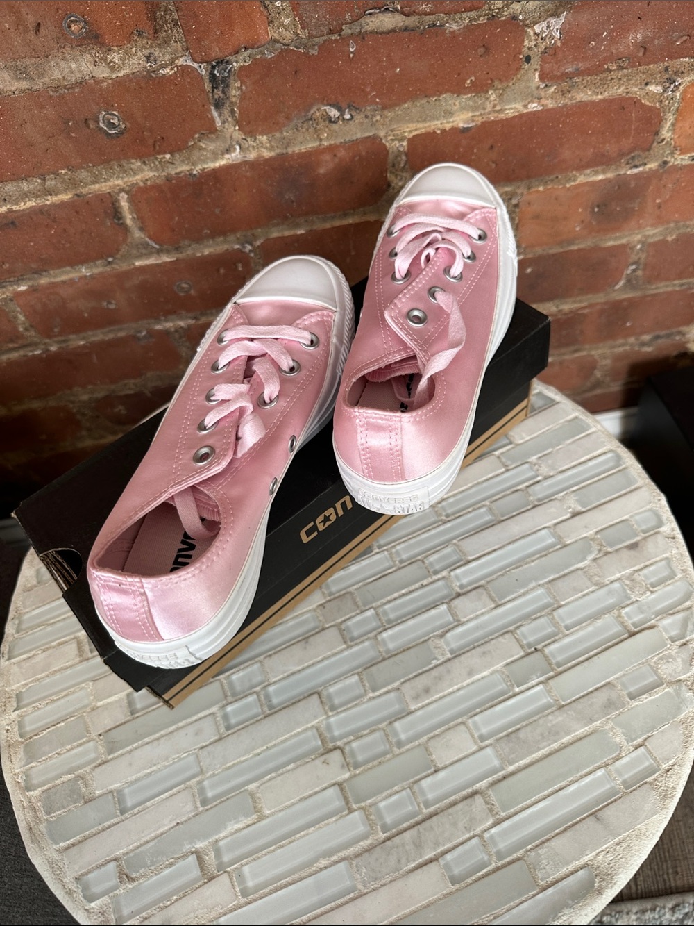 Converse Women’s Light Pink Low Top Canvas Sneakers - Picture 4 of 4
